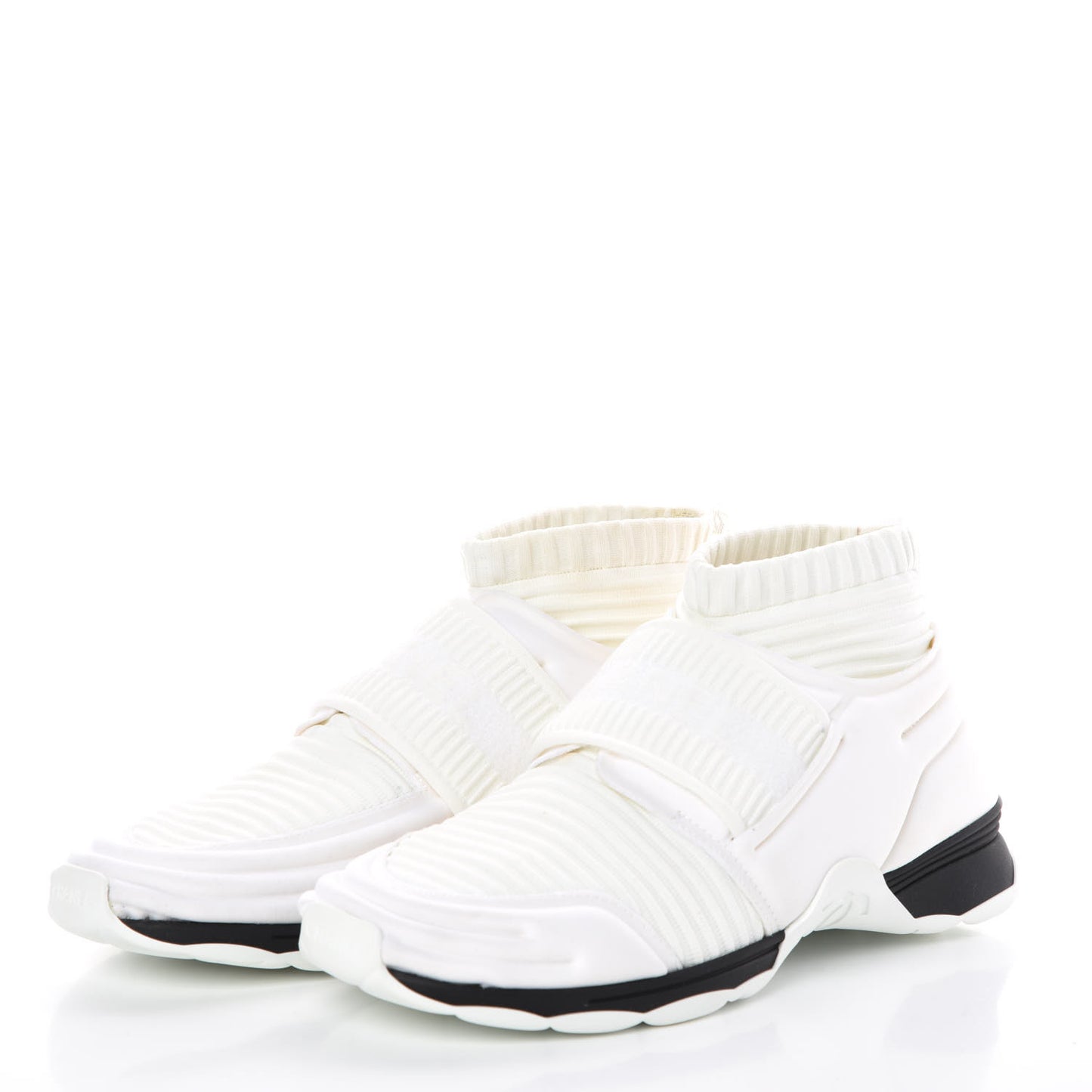 Stretch Fabric CC Sneakers 38 White