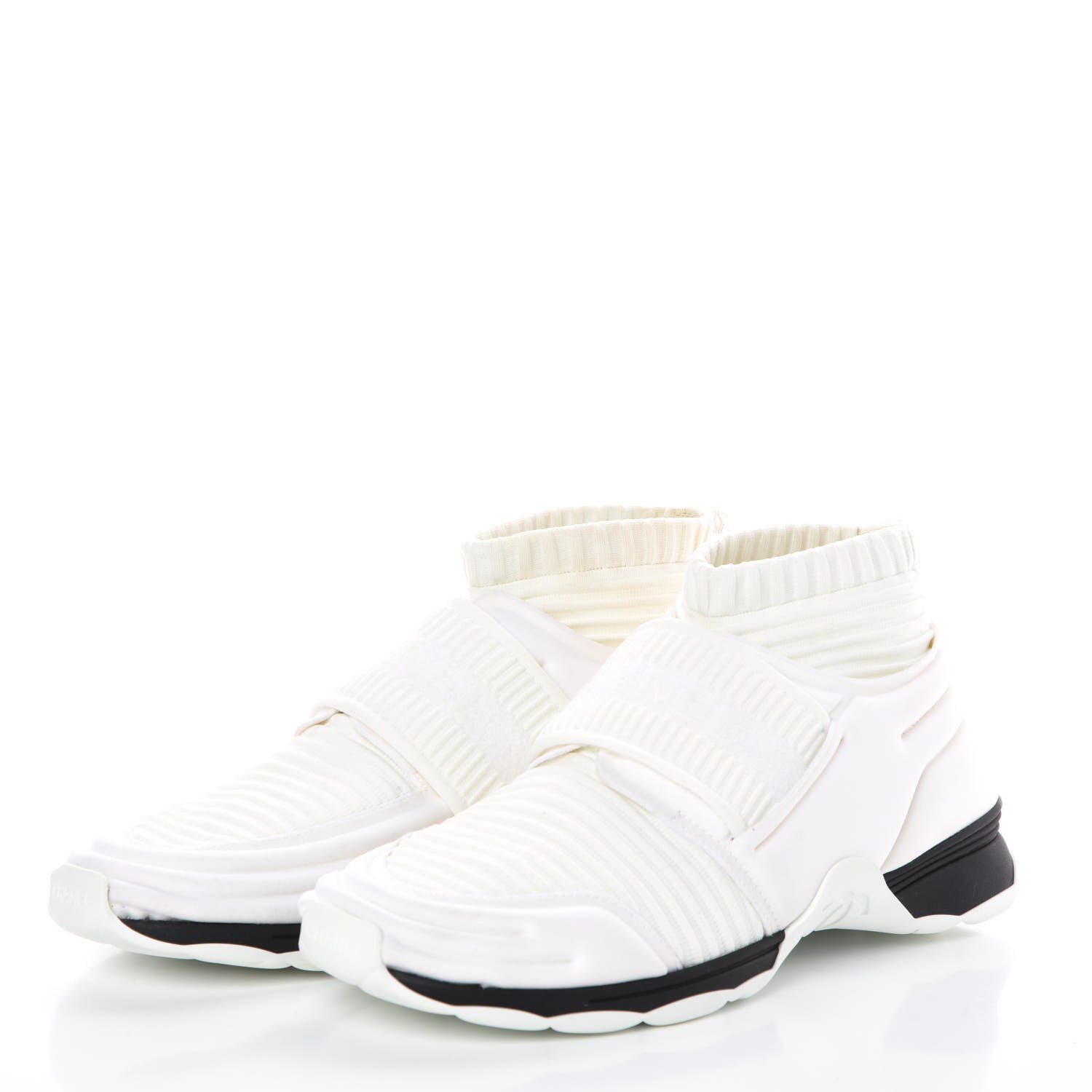 Chanel Stretch Fabric CC Sneakers 38 White 3 of 7