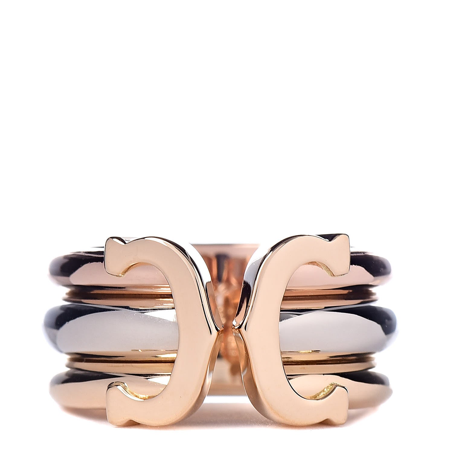 Cartier 18K Pink Yellow White Gold C De Ring 49 4.75 1 of 4