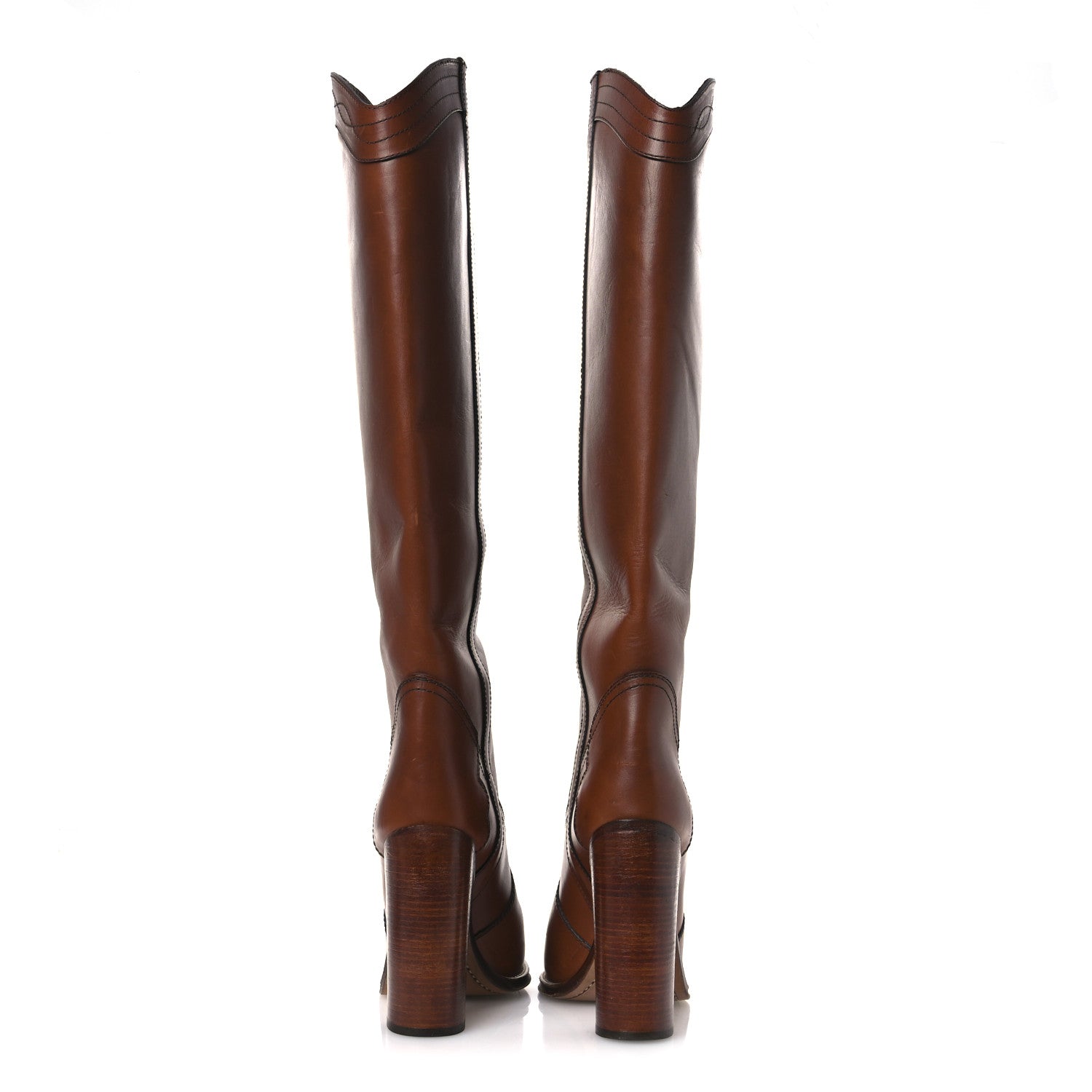 Saint Laurent Kate 105 Western Knee High Boots 40 New Papaya 6 of 14