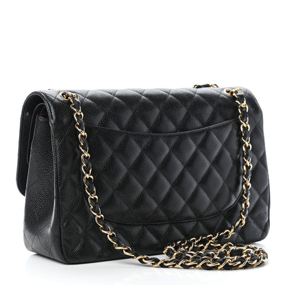 Chanel Caviar Quilted Jumbo Double Flap Black 3 of 9