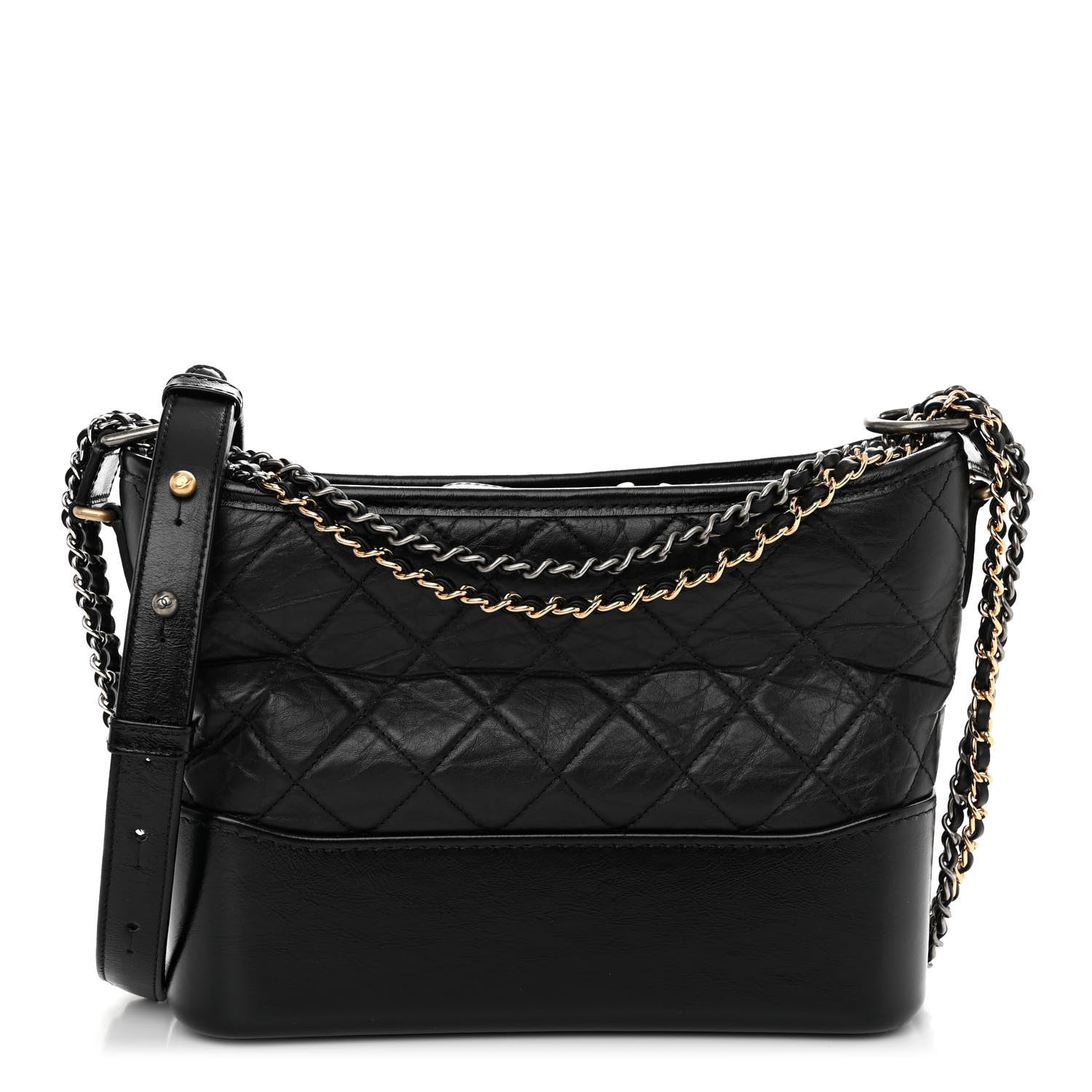 Chanel Aged Calfskin Quilted New Medium Gabrielle Hobo Black 1 of 11