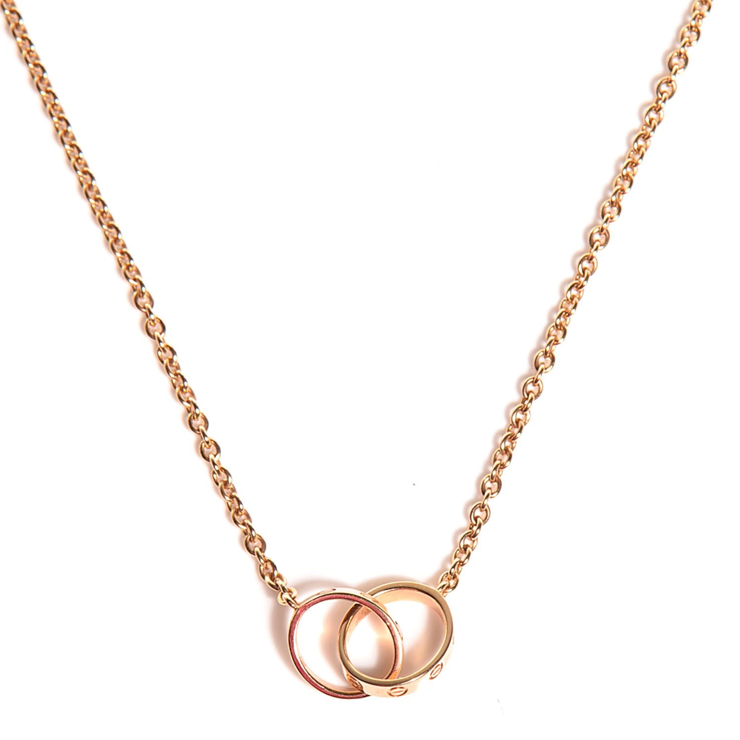 Cartier 18K Pink Gold Interlocking LOVE Necklace 1 of 7