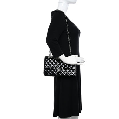 Chanel Patent Quilted Medium Double Flap Black 2 of 13