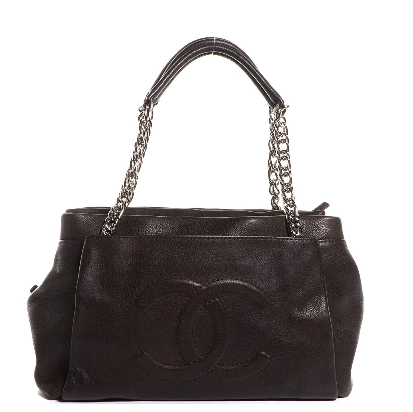 Caviar CC Tuck Medium Tote Brown