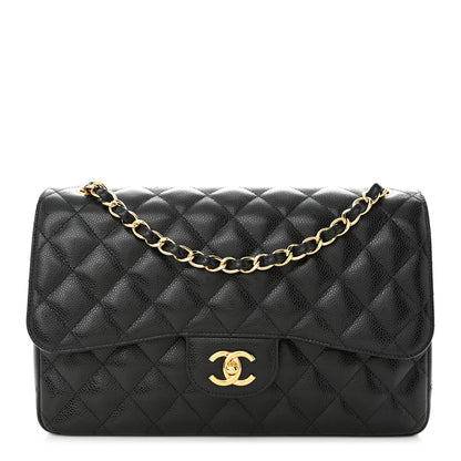 Chanel Caviar Quilted Jumbo Double Flap Black 1 of 11