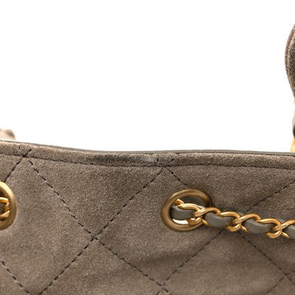 Chanel Suede Quilted Medium Chanel 25 Handbag Dark Grey 13 of 14