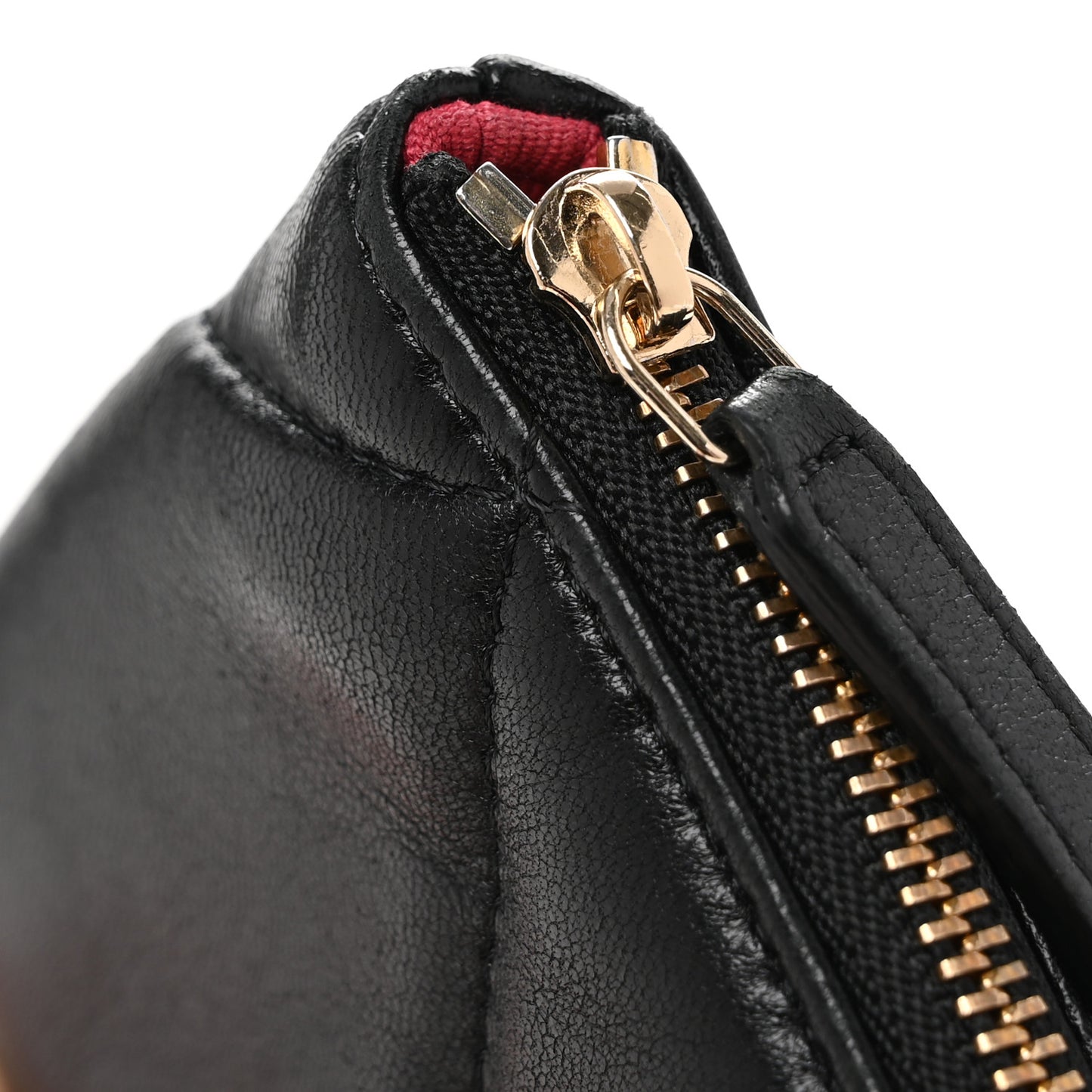 Lambskin Quilted Small Chanel 19 Pouch Black