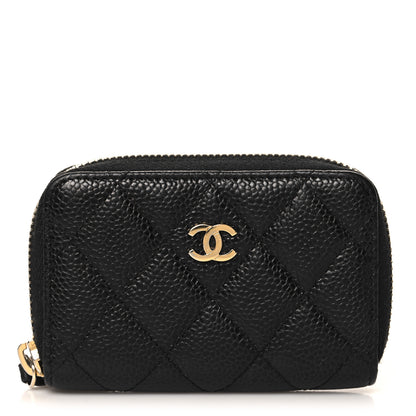 Chanel Caviar Quilted Zip Coin Purse Black 1 of 8