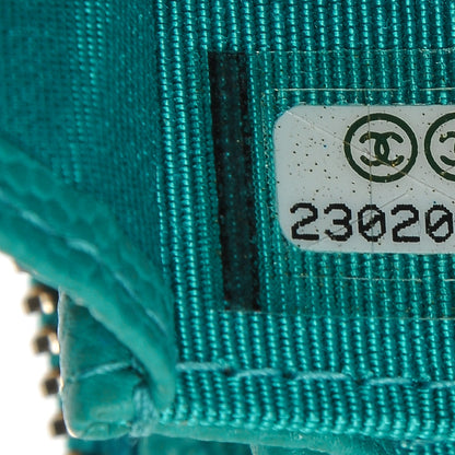 Chanel Caviar Quilted Zip Coin Purse Turquoise 7 of 8