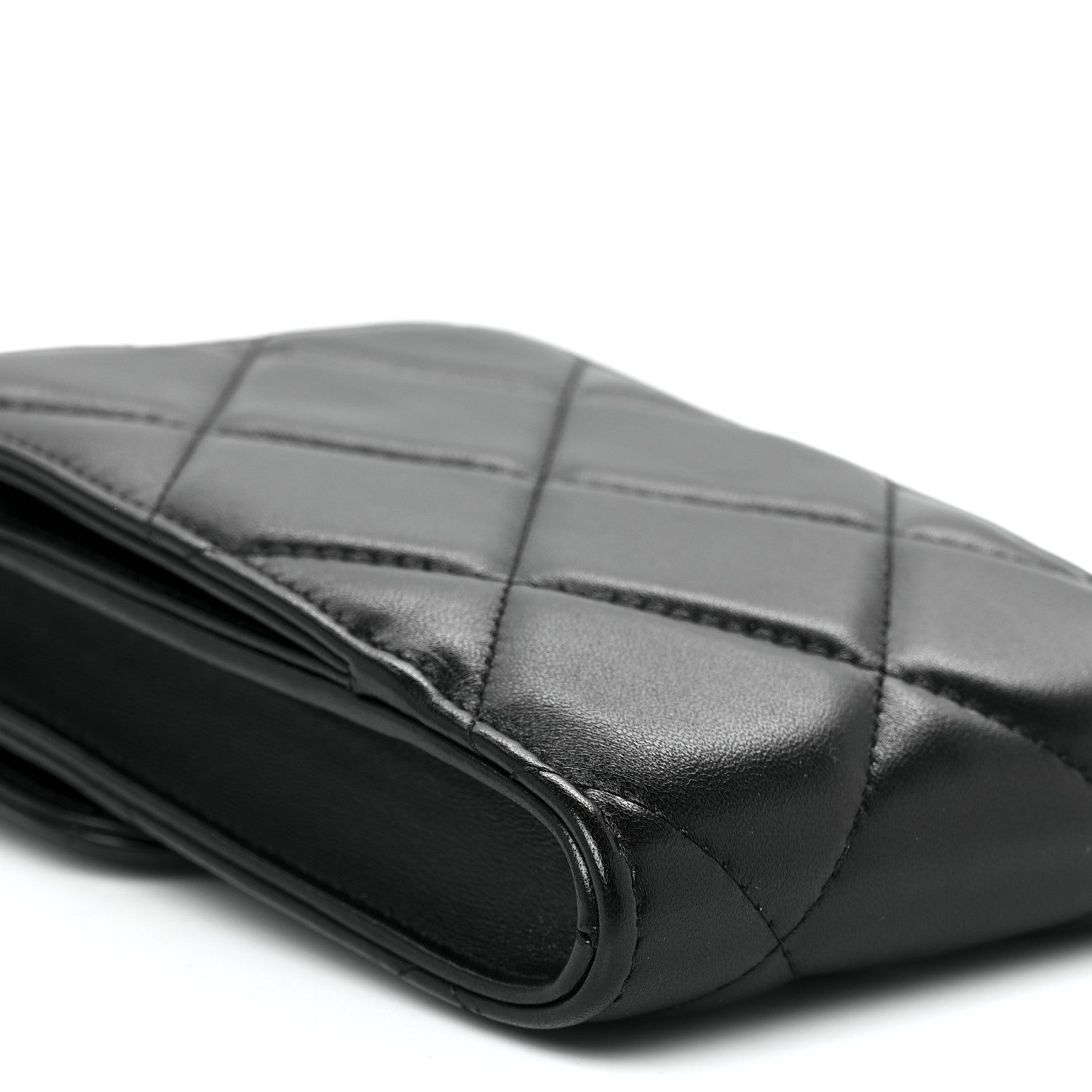Chanel Lambskin Quilted Chanel 19 Phone Holder With Chain Black 11 of 12