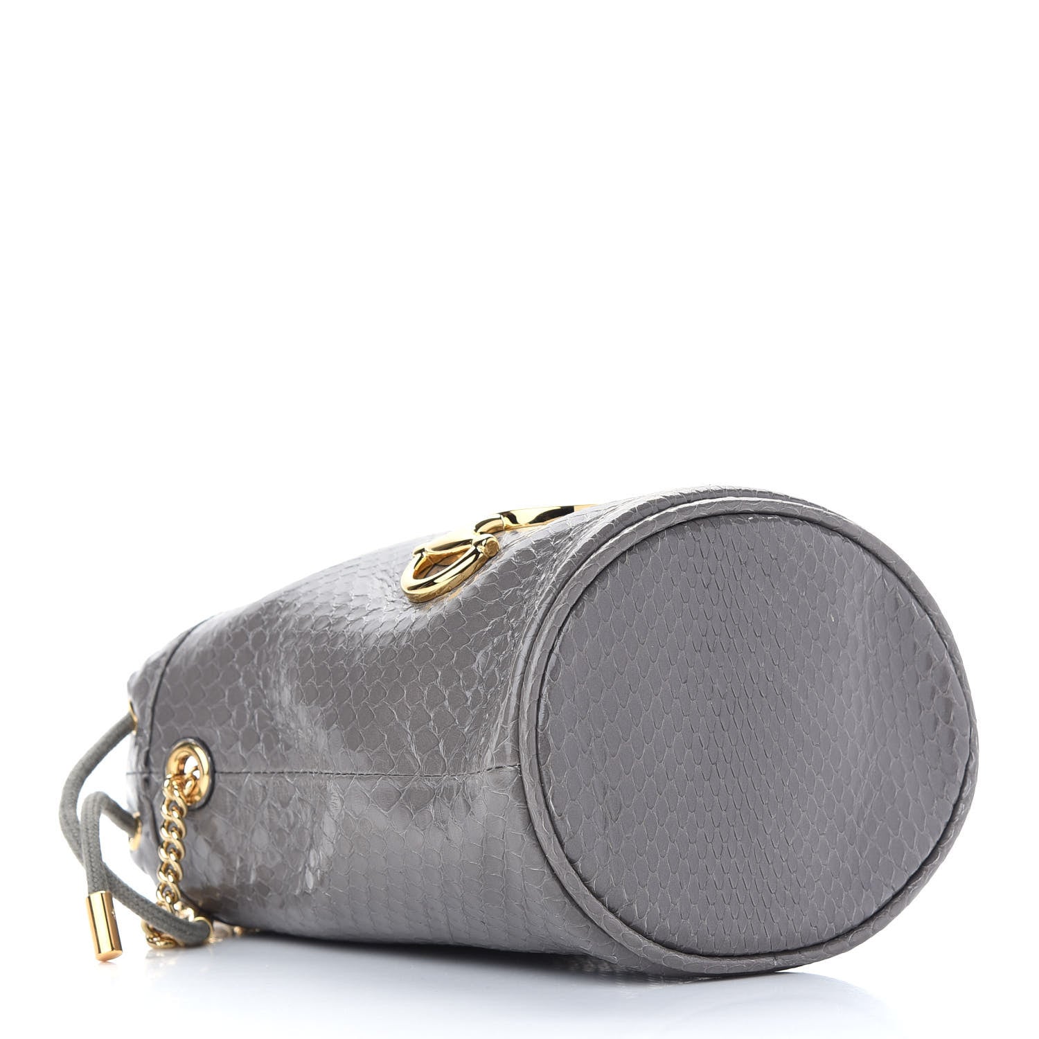 Gucci Snakeskin Mini Zumi Bucket Bag Grey 4 of 9