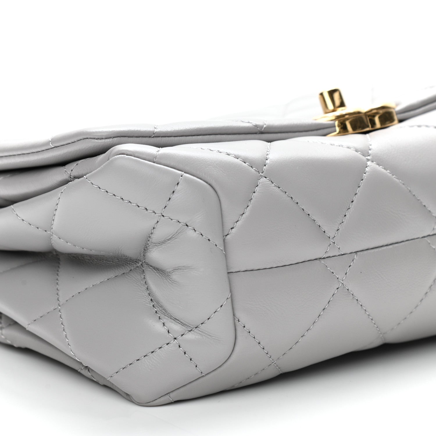 Chanel Lambskin Quilted Medium Color Match Flap Grey 9 of 13