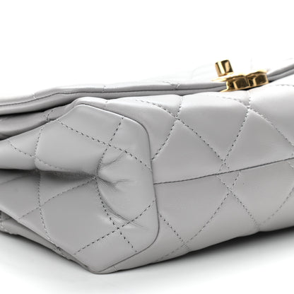 Chanel Lambskin Quilted Medium Color Match Flap Grey 9 of 13