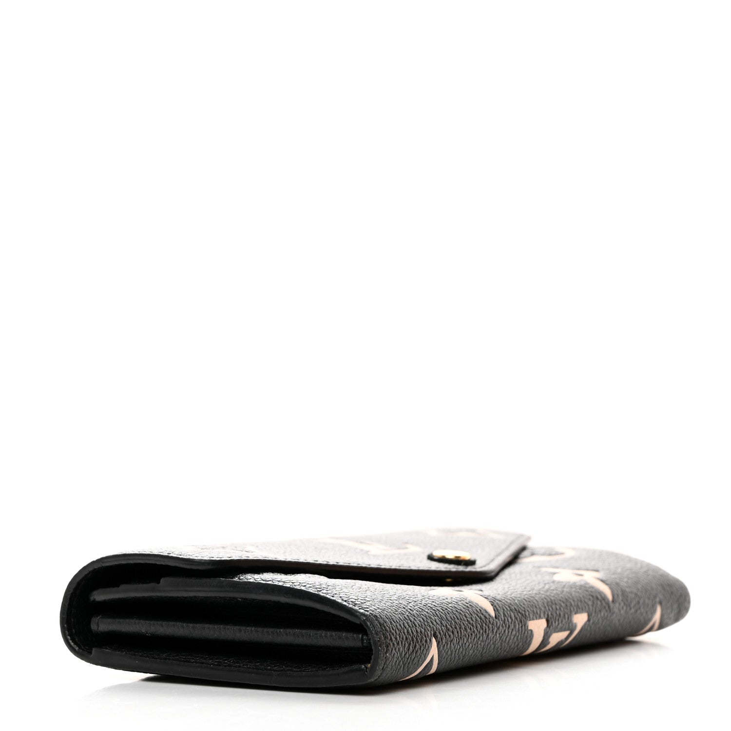 Louis Vuitton Monogram Empreinte Giant Sarah Wallet Black Beige 4 of 7