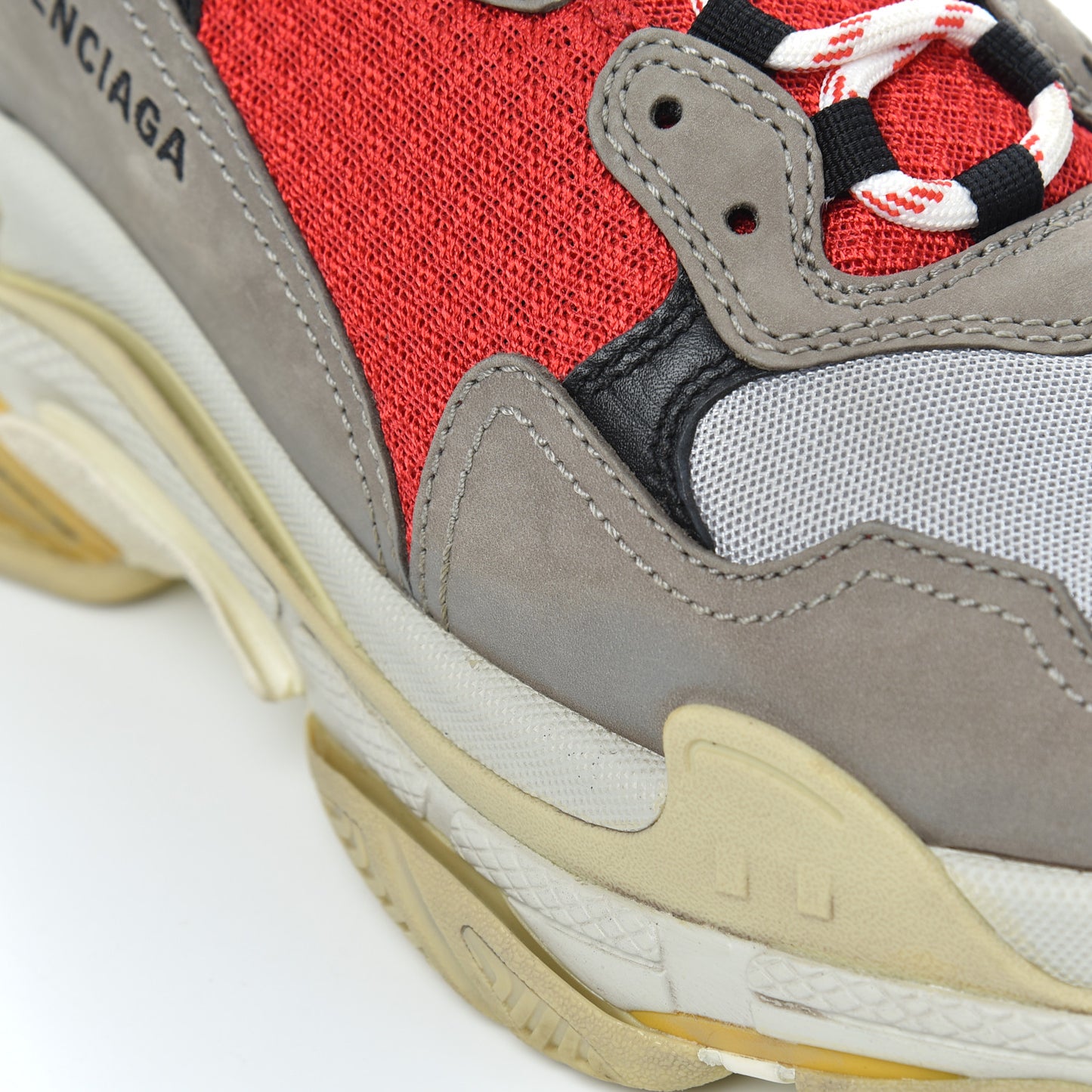 Mesh Nubuck Mens Triple S Sneakers 43 Bleu Gris Rouge