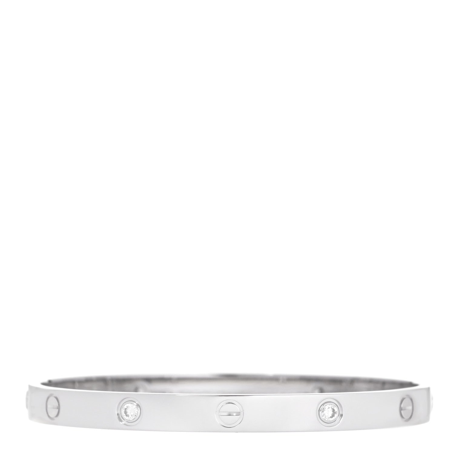 Cartier 18K White Gold 4 Diamond LOVE Bracelet 19 2 of 4