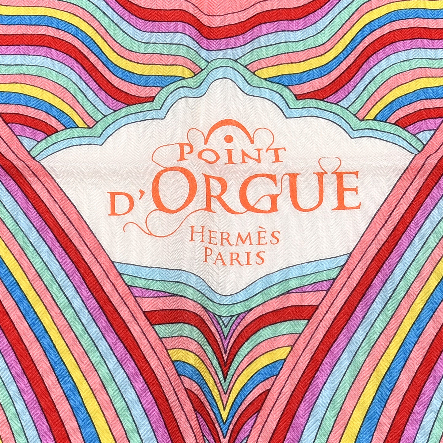 Cashmere Silk Point D'Orgue Shawl 140 Rose Pale Orange Vert