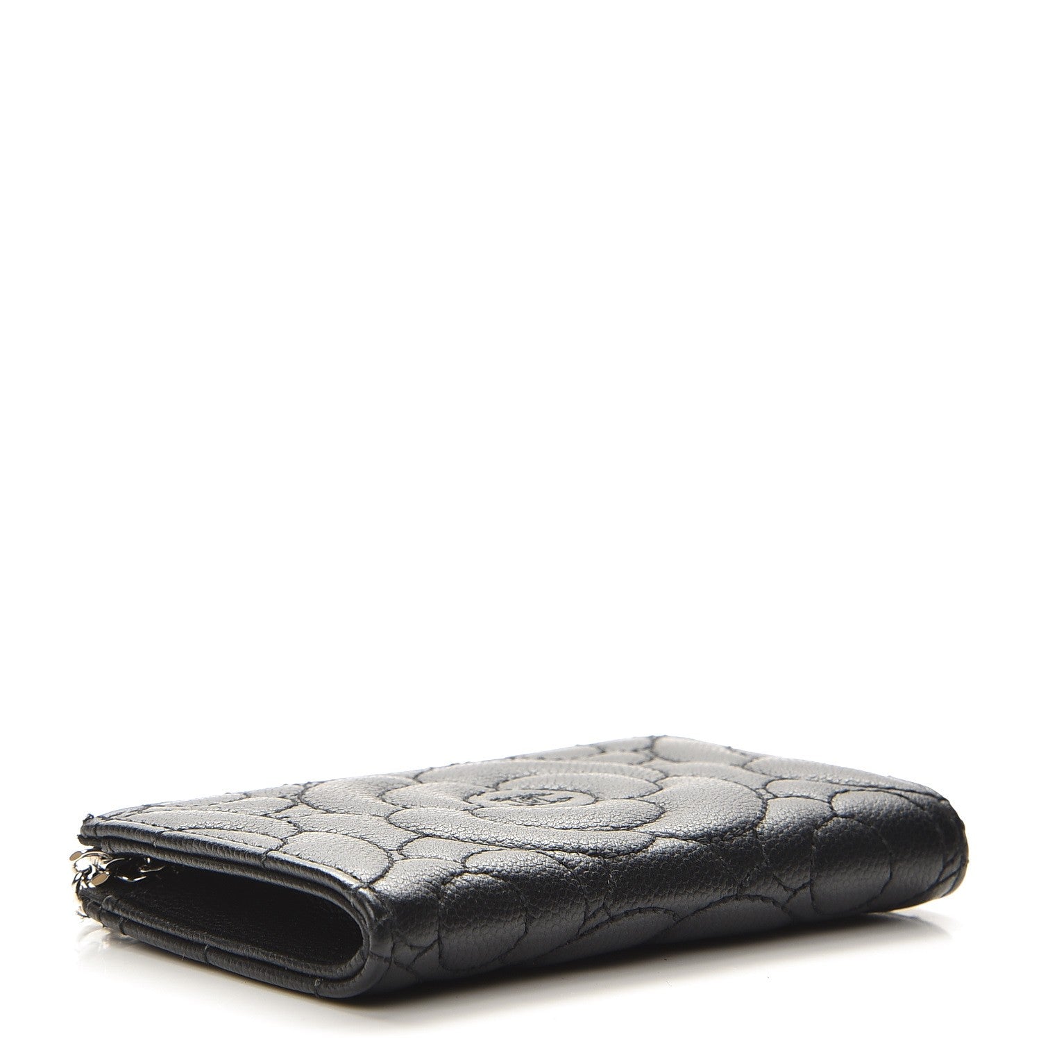 Chanel Caviar Camellia Quilted Key Holder Case Black 4 of 8