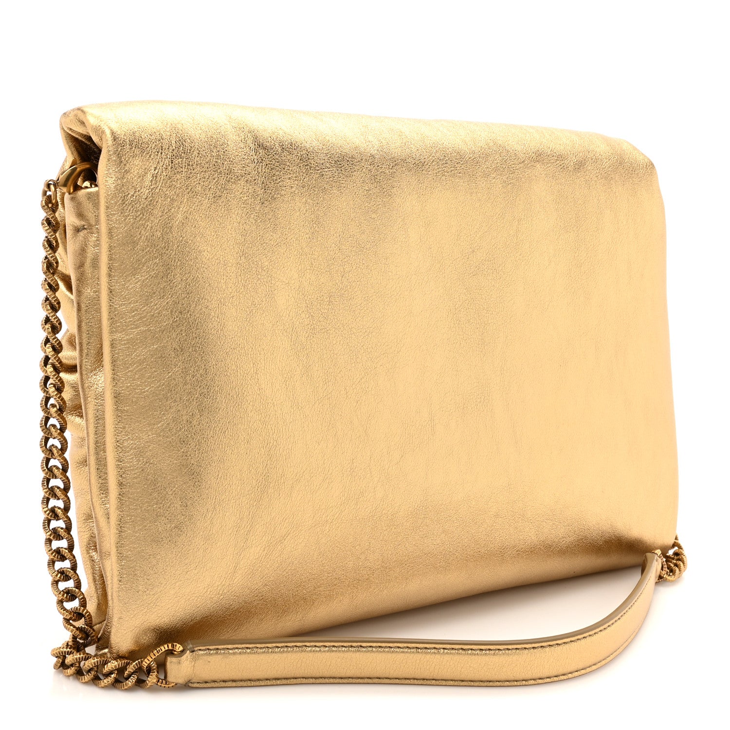 Dolce & Gabbana Calfskin Devotion Clutch With Chain Gold 3 of 9