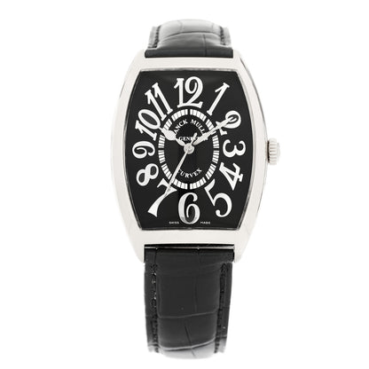 Franck Muller 18K White Gold Alligator 34mm Cintree Curvex Automatic Watch Black 6850SC 1 of 5