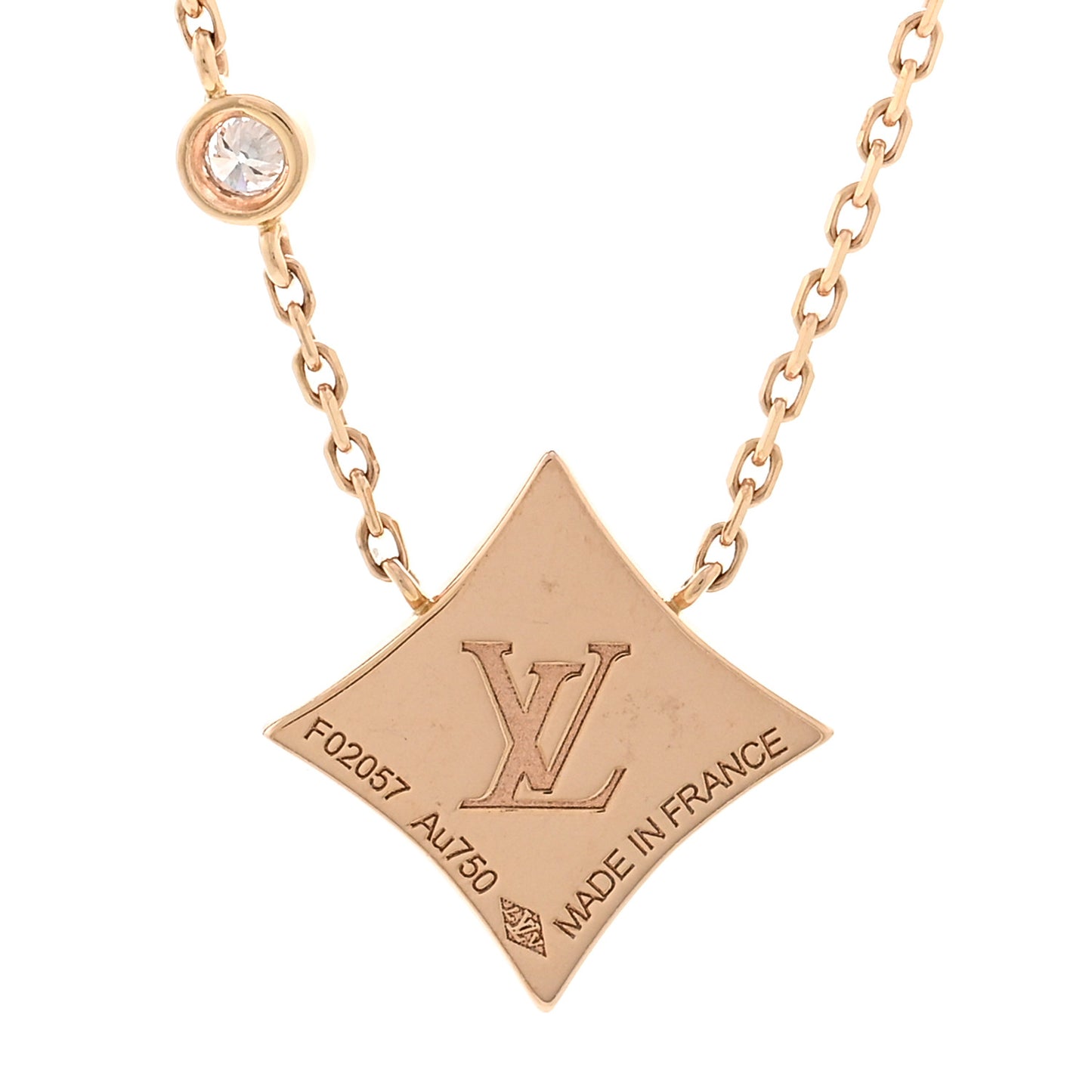 18K Pink Gold Diamond Pink Mother of Pearl Color Blossom BB Star Pendant Necklace