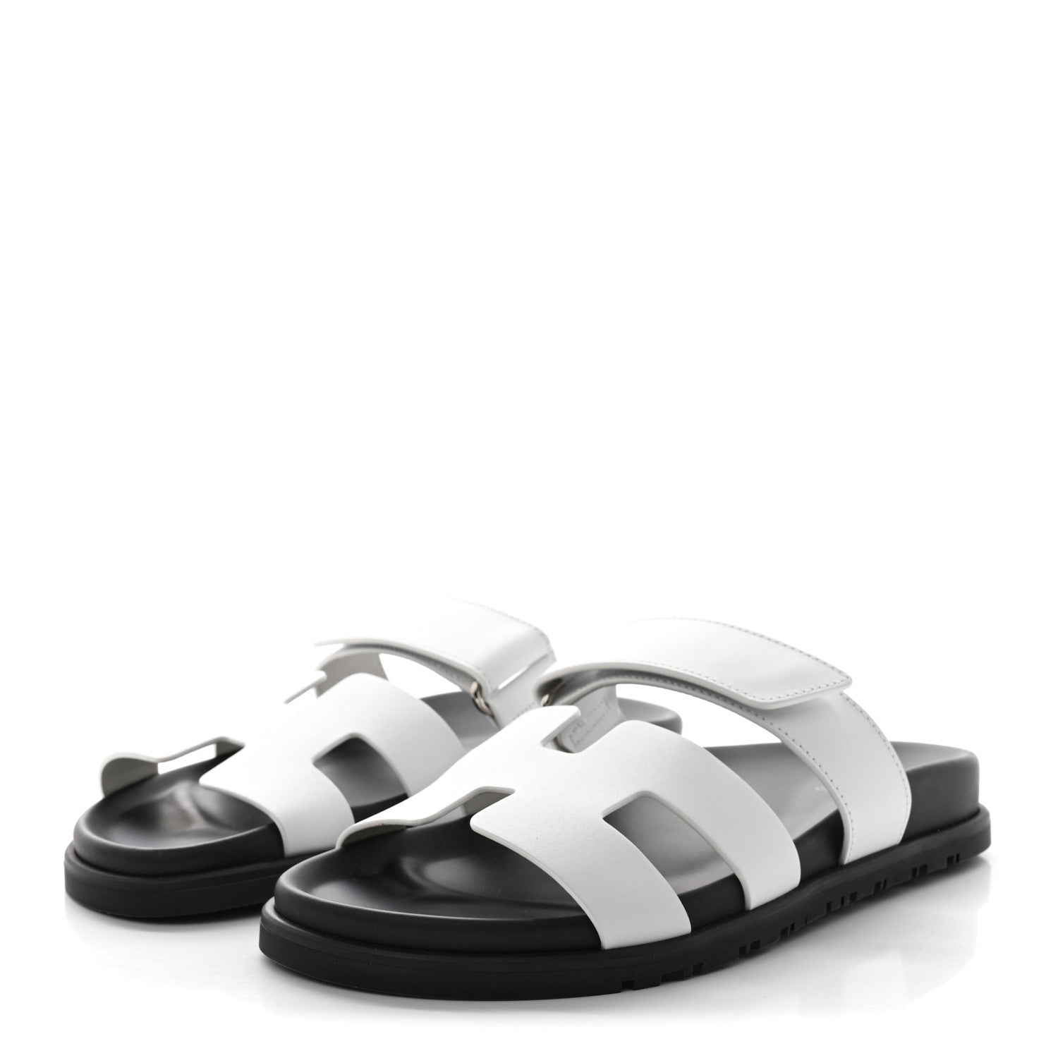 Hermes Calfskin Womens Chypre Sandals 37.5 White 3 of 10