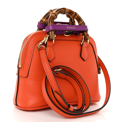 Gucci Textured Dollar Calfskin Mini Diana Dome Tote Bag Deep Orange Spicy Cyclamin 3 of 10