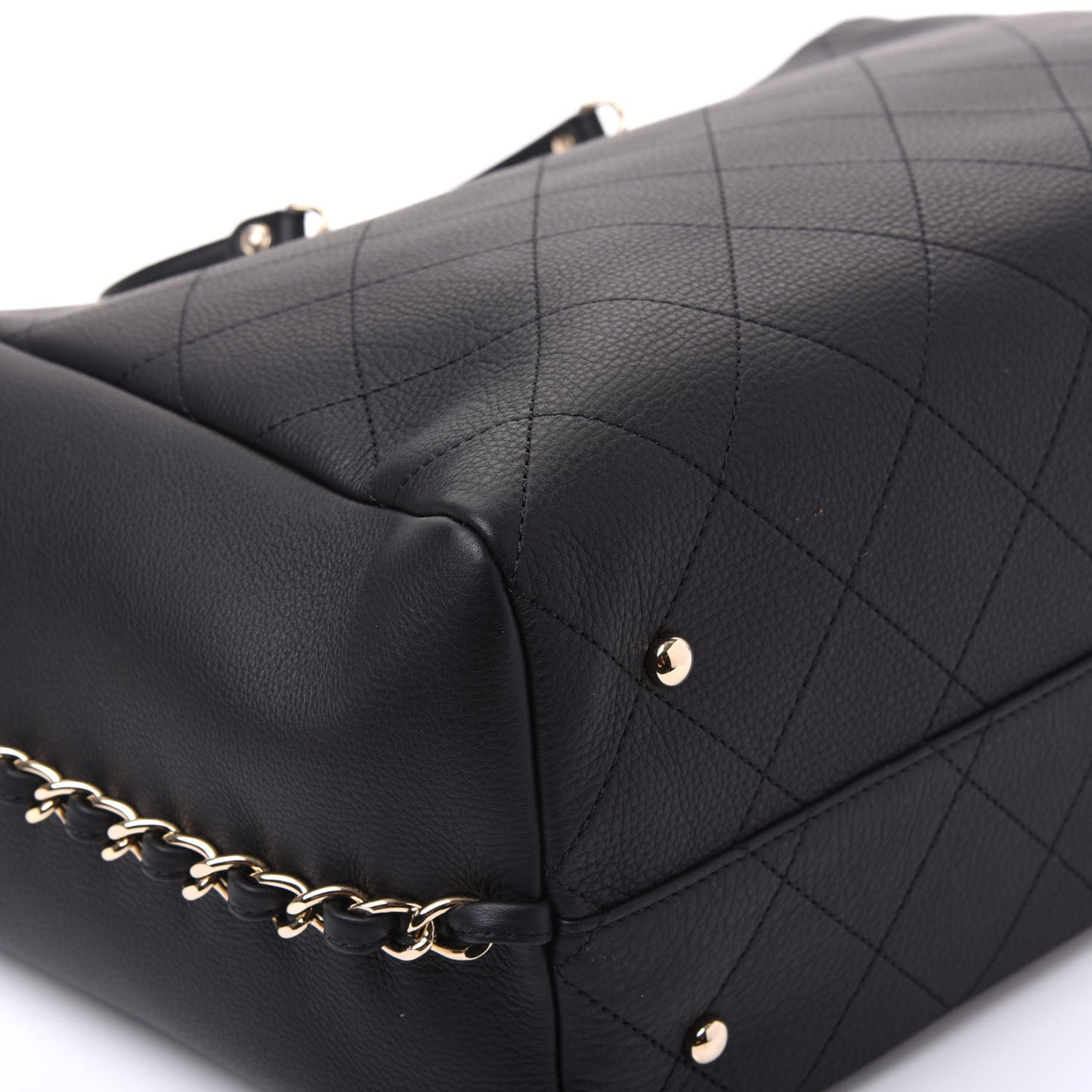 Bullskin Stitched Large Shopping Bag Black