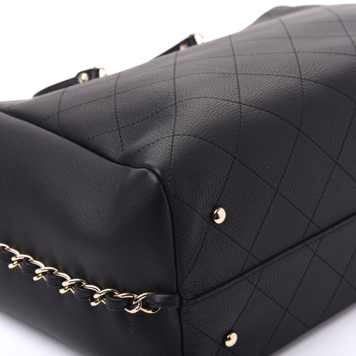 Chanel Bullskin Stitched Large Shopping Bag Black 5 of 12