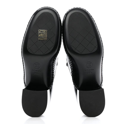 Chanel Shiny Calfskin Metal CC Loafers 36.5 Black 5 of 9