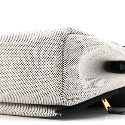 Hermes Military Toile Vache Hunter Herbag Zip Retourne 20 Ecru Black 19 of 21