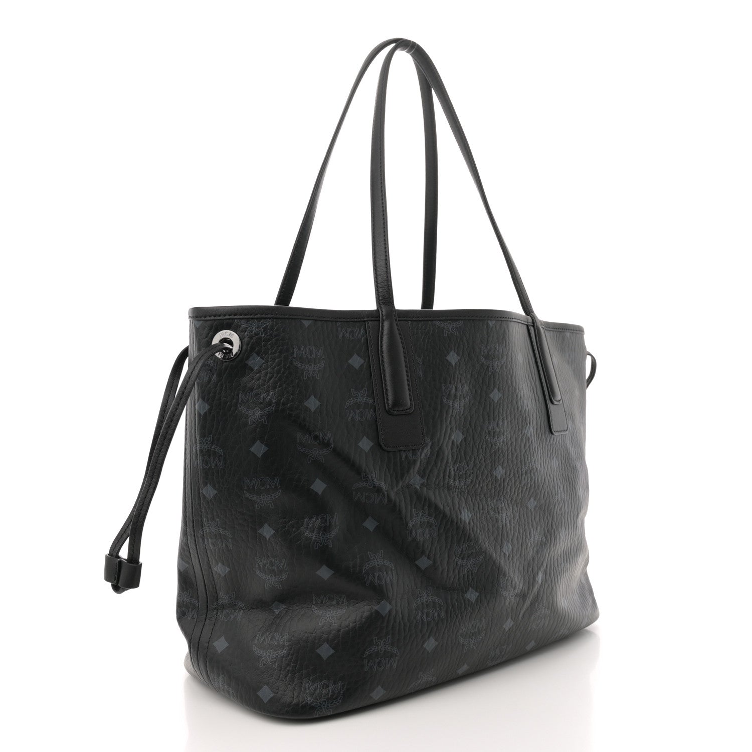 MCM Visetos Medium Liz Reversible Shopper Tote Black 4 of 12