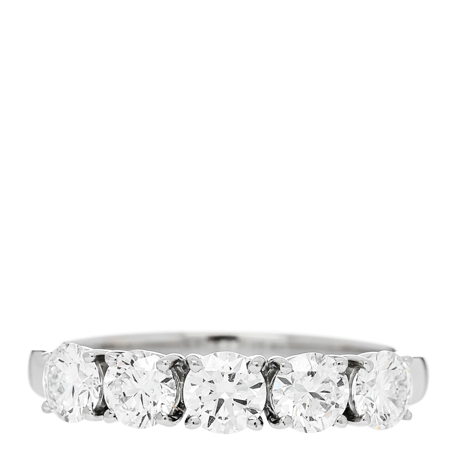 Parker & West by FASHIONPHILE Platinum Diamond 1.04ct Half Eternity Band Ring 52 6 1 of 10