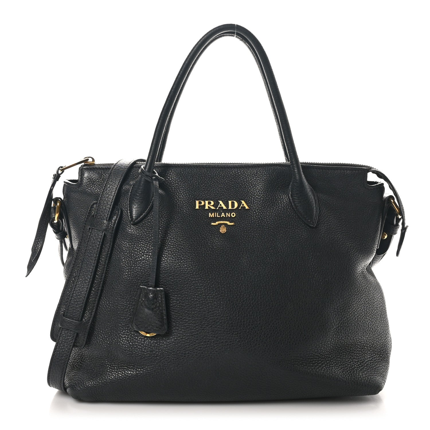 Prada Vitello Daino Tote Black 1 of 10