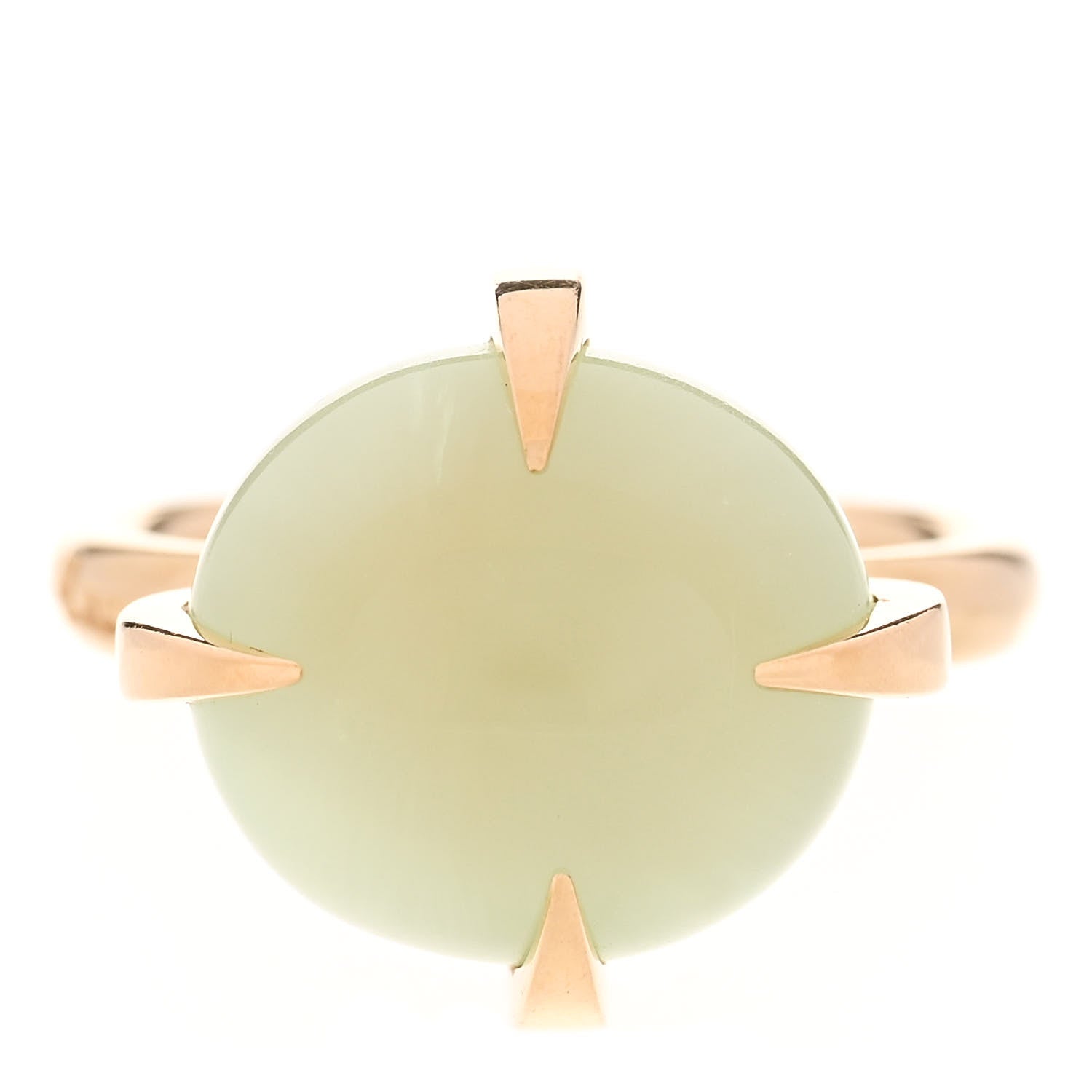 Pomellato 18K Rose Gold Prehnite Veleno Ring 50 5.5 1 of 7