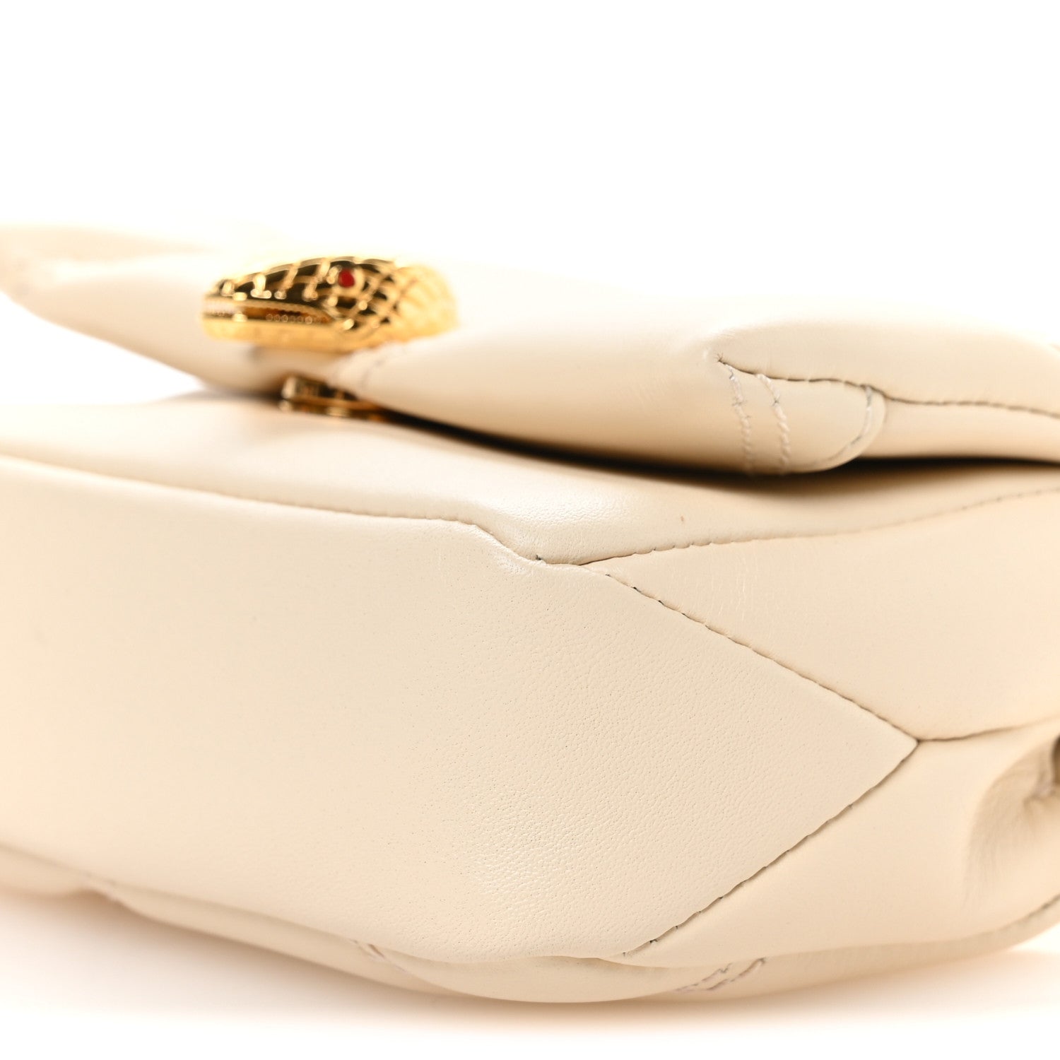 Bulgari Calfskin Serpenti Cabochon Micro Bag Ivory Opal 9 of 9
