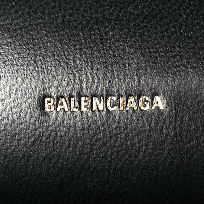 Balenciaga Strass Suede Allover Logo Hourglass Top Handle Bag XS with Chain Black White Black White 6 of 11
