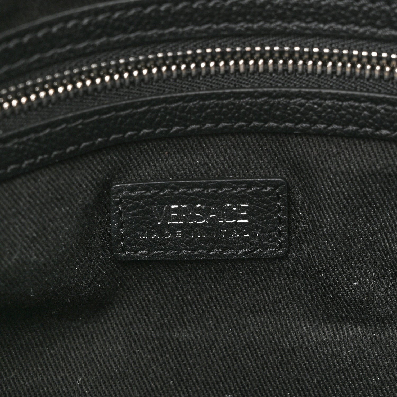 Versace Calfskin Medium Repeat Zip Hobo Black 7 of 11