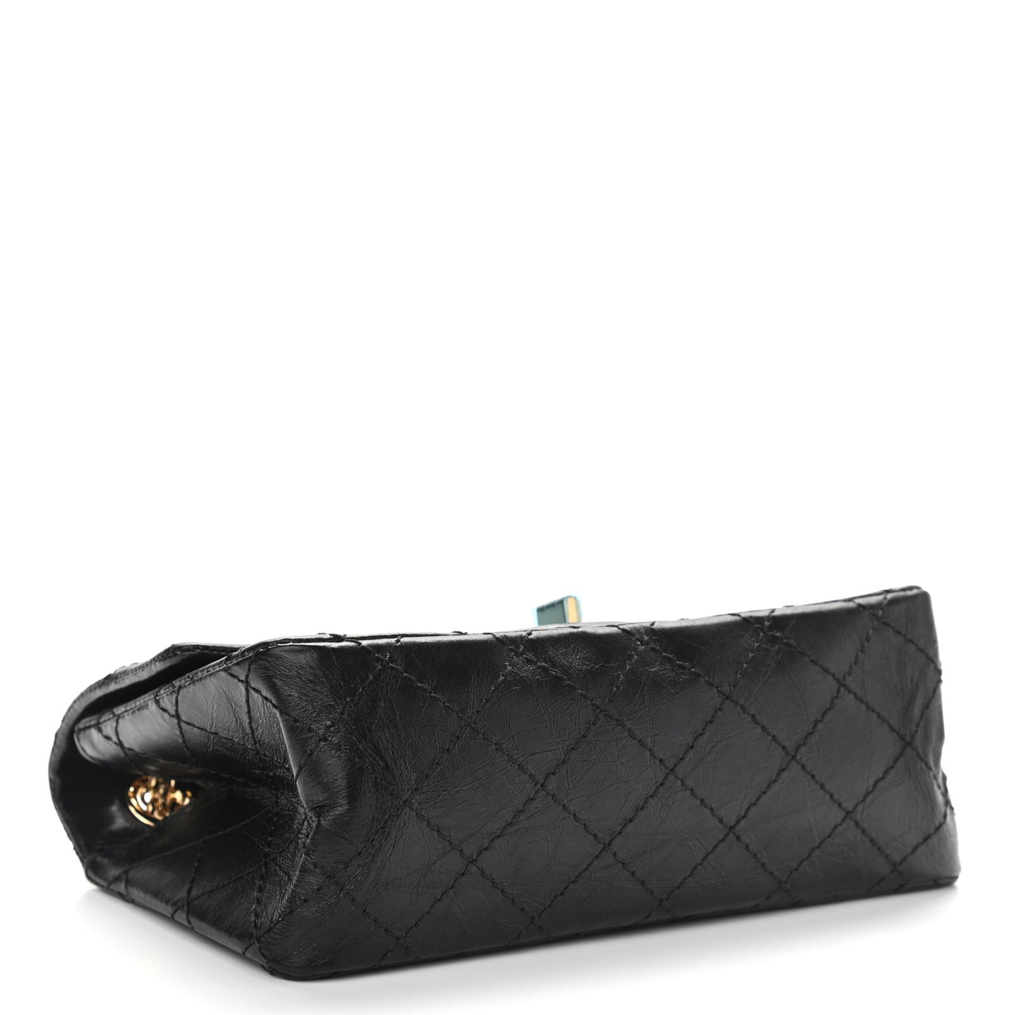 Aged Calfskin Quilted 2.55 Reissue Mini Flap Black