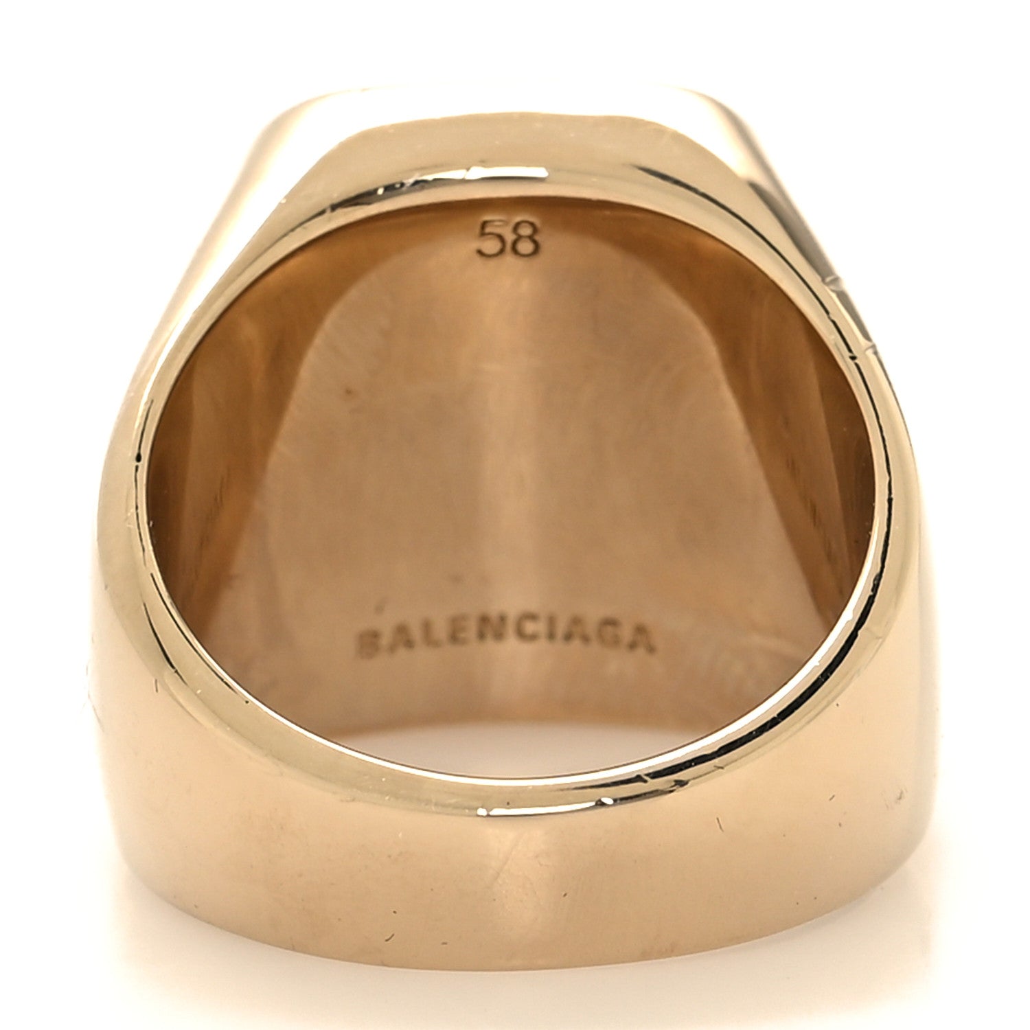 Balenciaga Logo Signet Ring Gold Blue 3 of 6