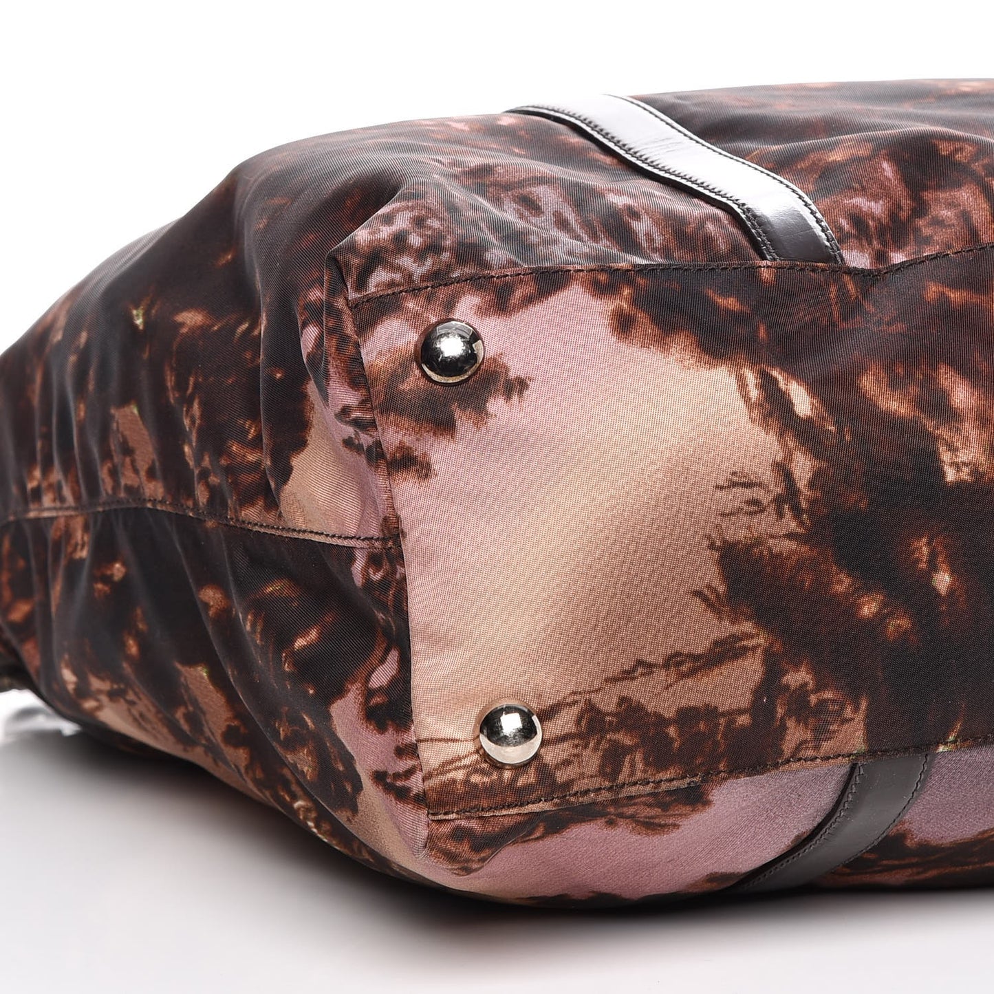 Tessuto Nylon Stampato Alabastro Print Tote Pink Brown