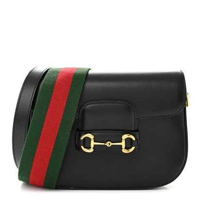 Gucci Azalea Calfskin Web Mini Horsebit 1955 Shoulder Bag Black 1 of 11