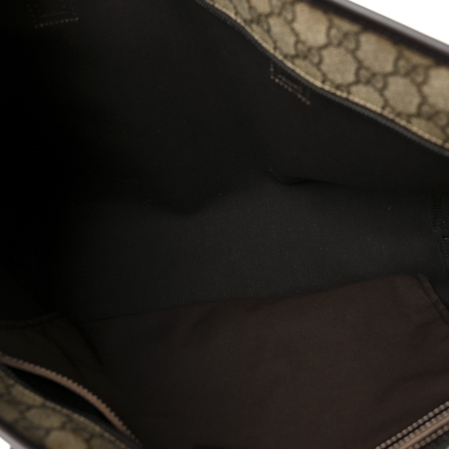 Gucci GG Supreme Monogram Medium Zippered Shopping Tote Dark Brown 5 of 10