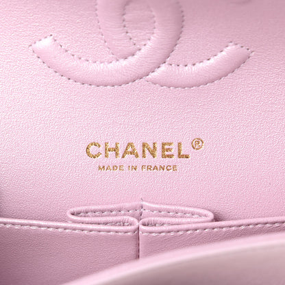 Chanel Iridescent Calfskin Quilted Medium Double Flap Light Pink 6 of 10