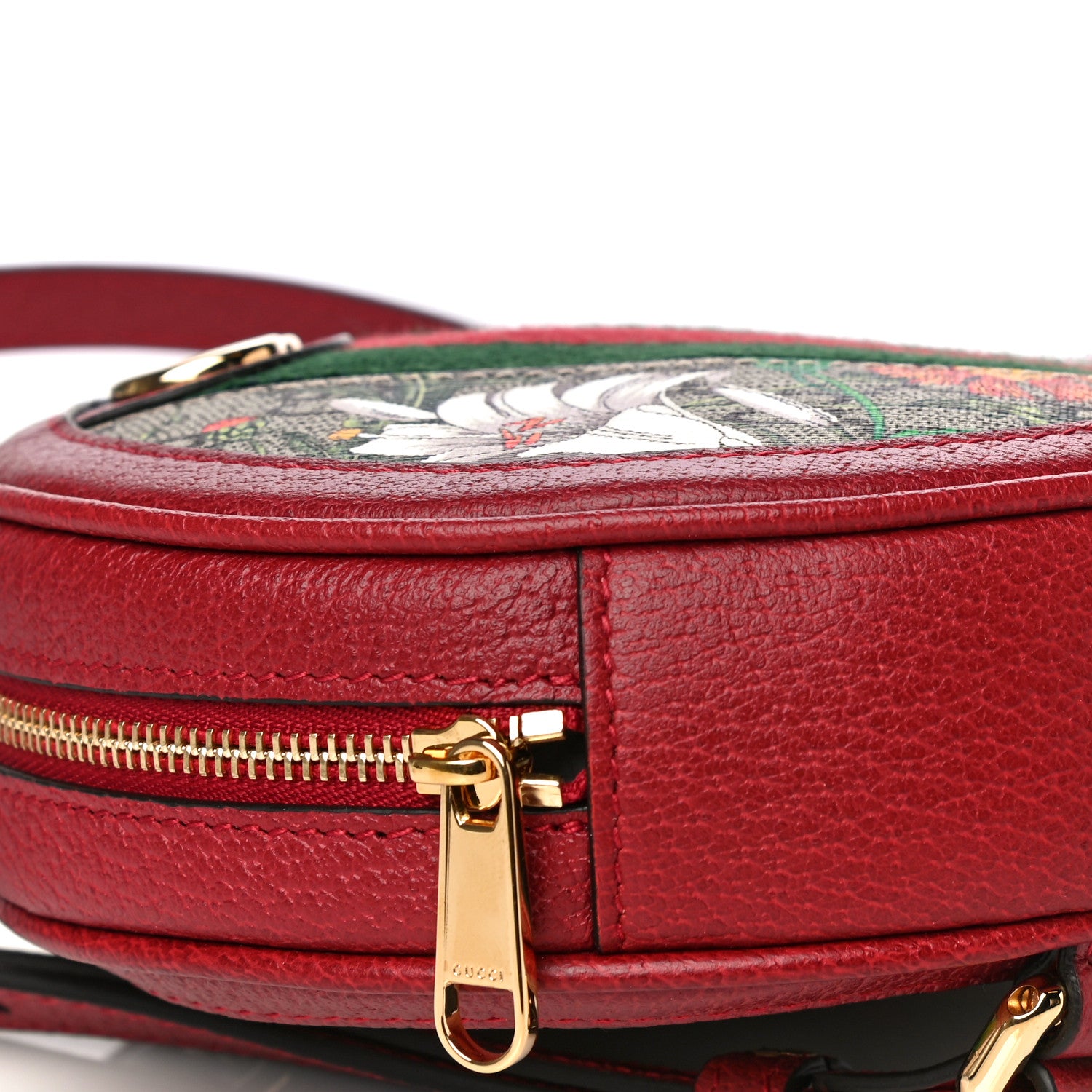 Gucci GG Supreme Monogram Web Flora Mini Ophidia Round Backpack Red 7 of 8