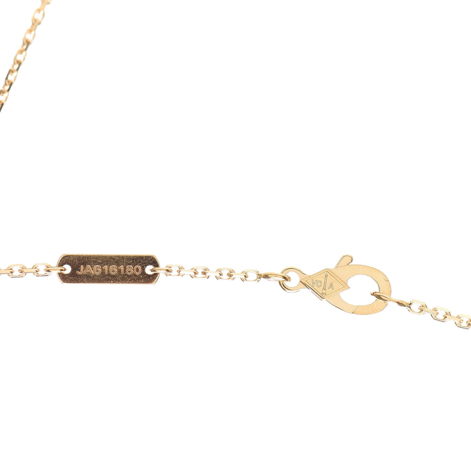 Van Cleef & Arpels 18K Yellow Gold Mother of Pearl Vintage Alhambra Pendant Necklace 4 of 8