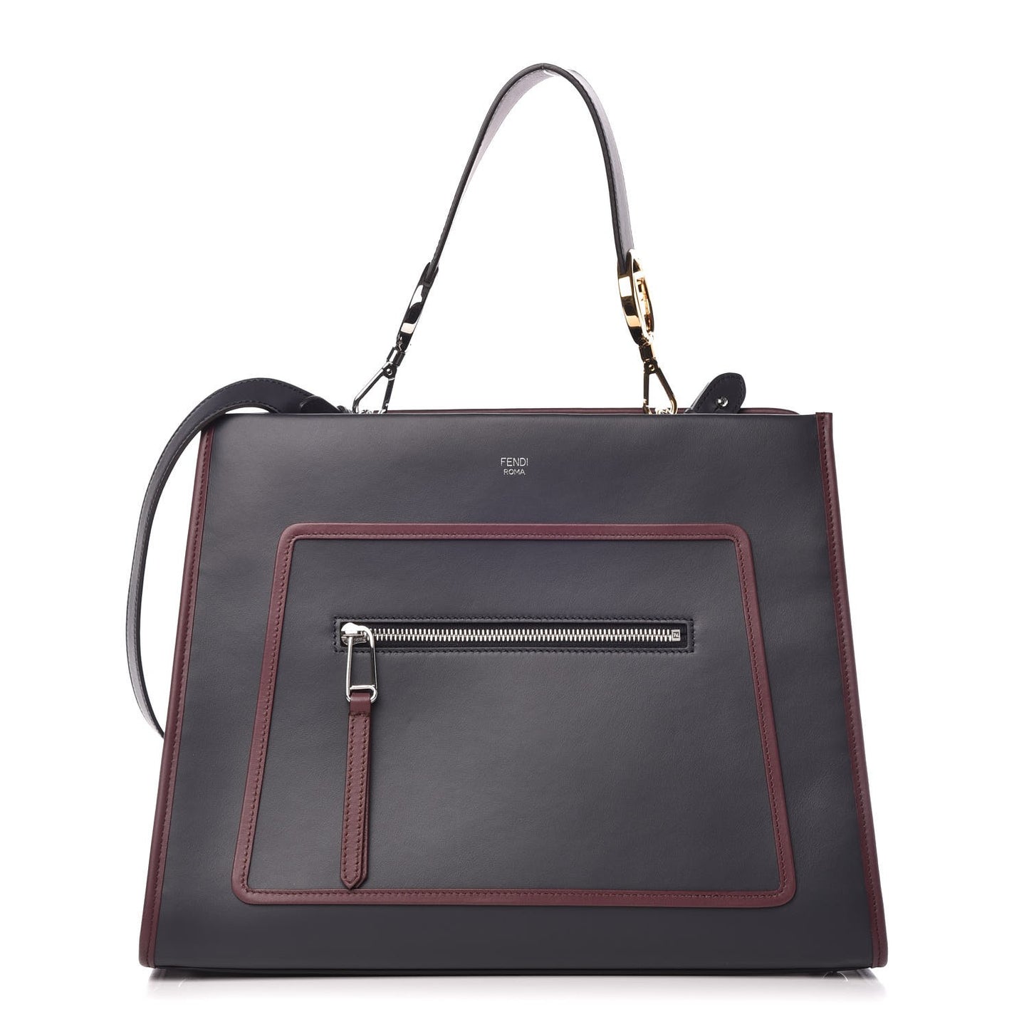 Vitello Century Opaco F is Fendi Bi-Color Regular Runaway Satchel Blue Notte Bordeaux