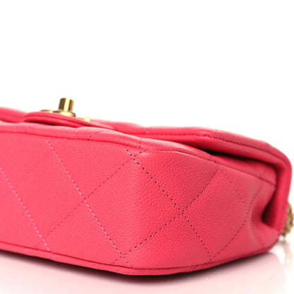Chanel Caviar Quilted Sweetheart Mini Flap Dark Pink 9 of 9