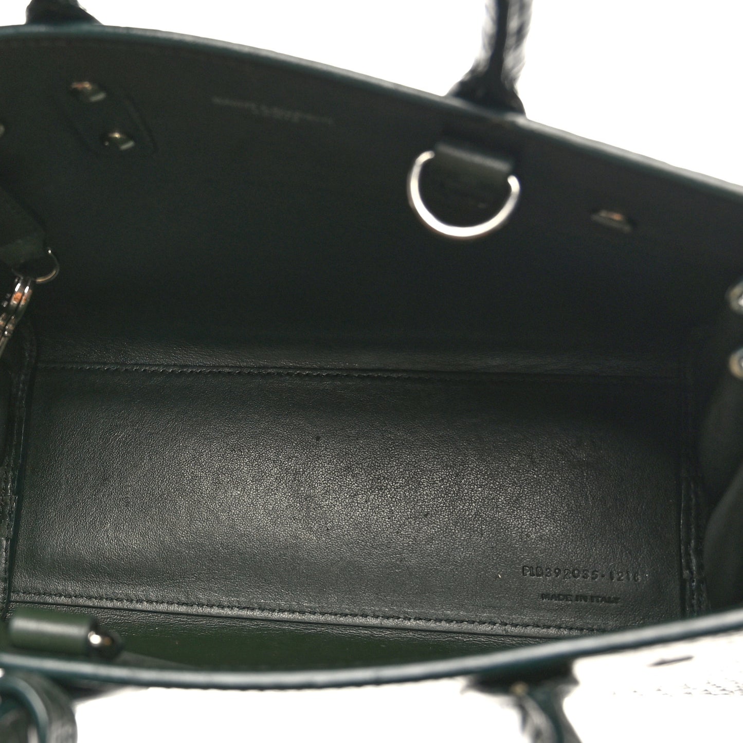 Calfskin Crocodile Embossed Nano Sac De Jour Dark Green